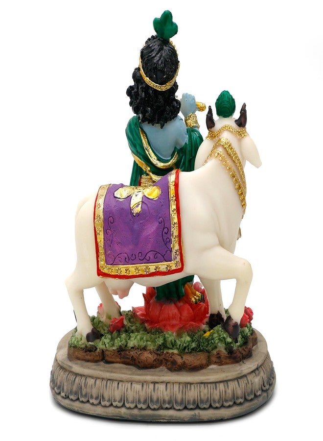 BangBangDa Indian Lord Krishna Idol Statue - 5.7" H Hindu God Krishna Murit for Home Temple Puja Diwali Gift for Indian Man Woman Friend Mandir Altar Pooja Item Meditation Yoga Room Spiritual Decor - Image 4